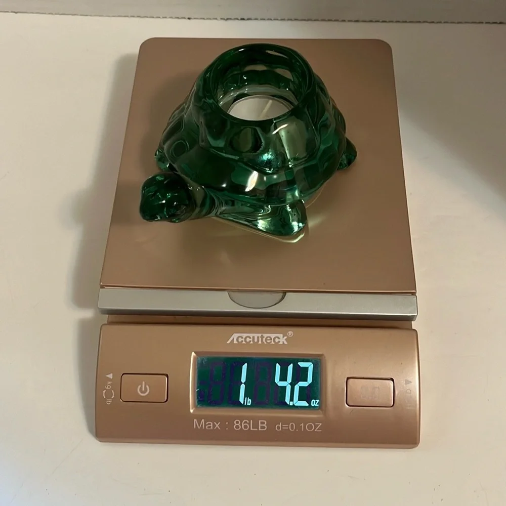 Vintage Indiana Glass Spanish green turtle votive tea light candleholder #12144